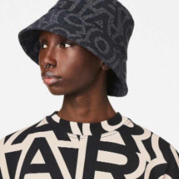NEW! NWT! Marc Jacobs TheMonogram Bucket Hat -Black Denim Unisex main image 6